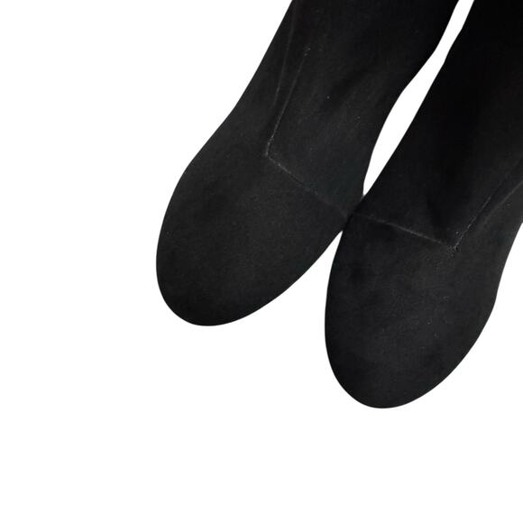 Old Navy Black Suede Round Toe Ankle Booties Women’s Size 9 - Picture 4 of 10